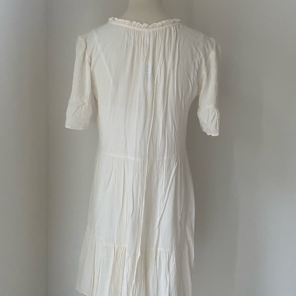 NWT pretty crème cotton Old Navy pleated cotton dress with feminine details - Picture 6 of 11